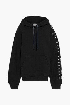 Printed French cotton-terry hoodie