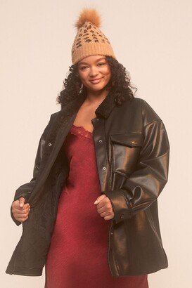 Plus Size Faux Leather Shacket