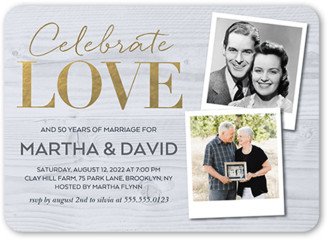 Wedding Anniversary Invitations: Honoring Love Wedding Anniversary Invitation, Brown, 5X7, Standard Smooth Cardstock, Rounded