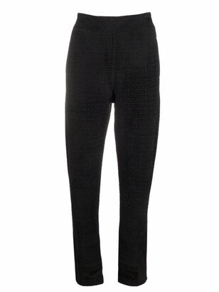 Monogram-Print Tapered Trousers-AA