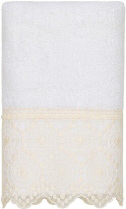 100% Turkish Cotton Arian Cream Lace Embellished Hand Towel 100% Turkish Cotton Arian Cream Lace Embellished Hand Towel