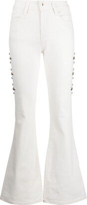 Stud-Embellished Flared Jeans