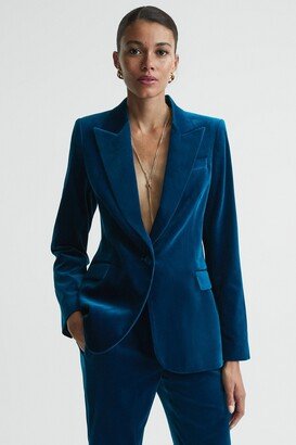 Velvet Single Breasted Suit Blazer