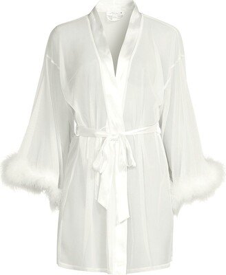 Rachel Wrap Feather Trim Robe