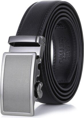 Men's Beveled Plaque Leather Ratchet Belt