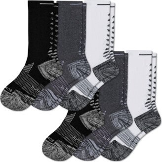 Men's Running Calf Sock 6-Pack - White Charcoal Black - XL - Athletic