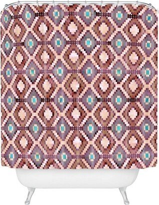 Schatzi Brown Merri Diamond Dusty Shower Curtain Red