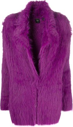 Brushed-Effect Faux-Fur Blazer