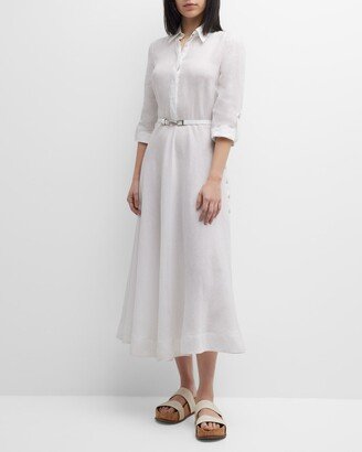 Marley Belted Midi Linen Shirtdress