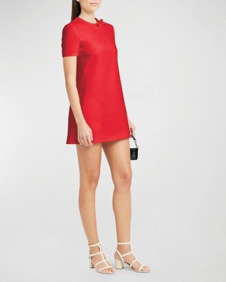 Crepe Couture Mini Dress with Bow Detail