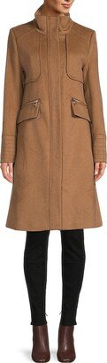 Stand Collar Wool Coat