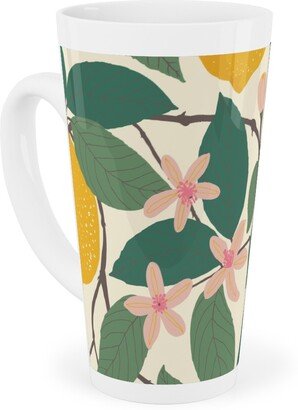 Mugs: Lemon Tree - Yellow Tall Latte Mug, 17Oz, Yellow