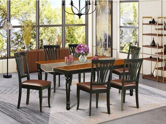 Kitchen Table Set - one Dover Dining Table and Kitchen Chairs - Black and Cherry Finish