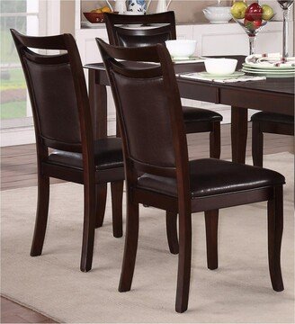 Simplie Fun Dark Cherry Finish Stylish Dining 7pc Set Table w Extension Leaf 6x Side Chairs Simple Design Dining Room Furniture