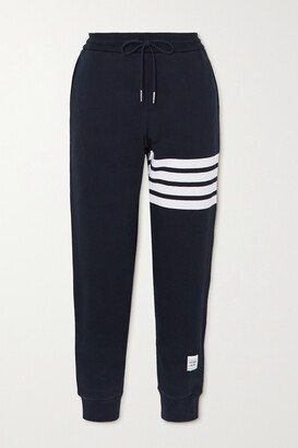 Striped Cotton-jersey Track Pants - Blue