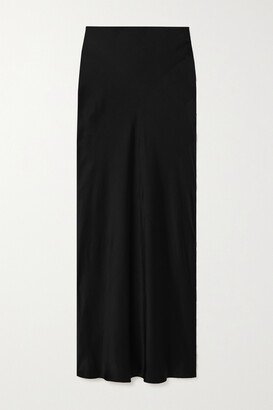 Silk-satin Maxi Skirt - Black