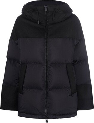 Panelled Hooded Puffer Jacket-AA