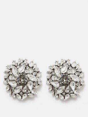 Snowflake Crystal-embellished Clip Earrings