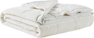 Gracie Mills Casual Reversible Down Alternative Blanket, Ivory - Twin Xl