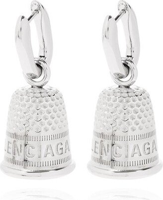 Thimble Charm Crystal Embellished Earrings