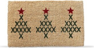 tagltd tag 1'6X2'6 Cross Stitch Tree Christmas Coir Mat