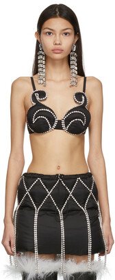 Black Dingyun Zhang Edition Crystal Puffer Down Bra