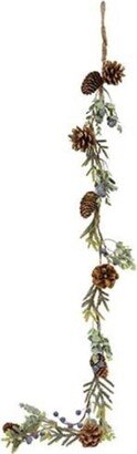 Dusty Blue Berry and Pine Garland - 4 feet long