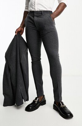 Skinny Fit Herringbone Suit Trousers