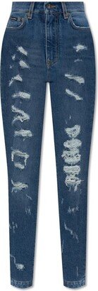 Ripped Skinny-Fit Jeans-AA