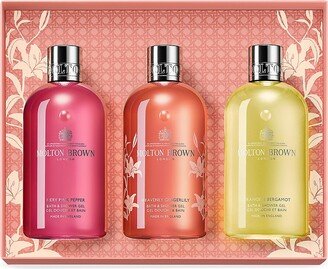 Floral Citrus Collection Three-Piece Bath & Shower Gel Set