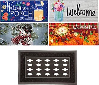 Sassafras Four Seasons Set of 4 Mats with Rubber Mat Frame, Collection #4