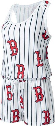 Women's Concepts Sport White Boston Red Sox Reel Pinstripe Knit Romper