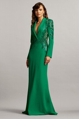 Textured Crepe Gown