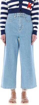 Logo Patch Cropped Jeans-AG