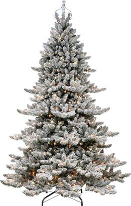 Puleo Pre-Lit Royal Majestic Spruce Artificial Christmas Tree with 700 Lights with Silver Crown Treetop, 7.5'