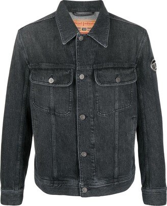 Logo-Plaque Denim Jacket-AE