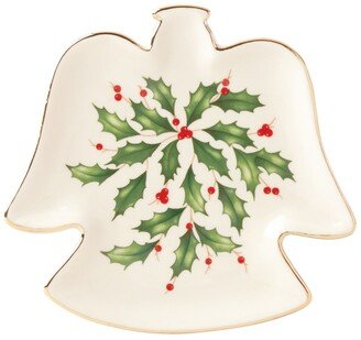 Hosting The Holidays Angel Plate - Red Green And Ivory