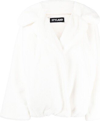 Faux-Fur Open-Front Coat-AA