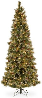 National Tree Company Glittery Bristle R Slim Pine Tree with Lights, 90