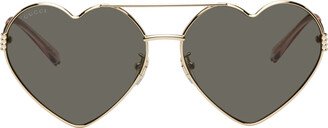 Gold Heart Sunglasses