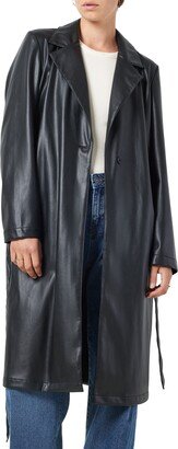 Cora Faux Leather Trench Coat