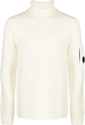 Lens-detail roll-neck jumper