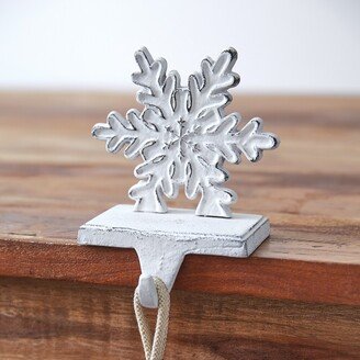 Cast Iron Snowflake Stocking Holder - 4¾''W x 4''D x 7''H