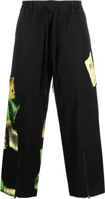 Wide-Leg Cotton Trousers-BG