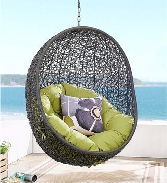 Balmoral Outdoor Grey Rattan with Olive Green Cushioned Hanging Swing Chair