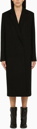 Black wool tailored coat-AB