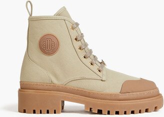 Cotton-canvas combat boots