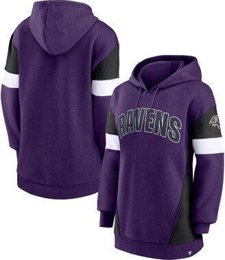 Women's Branded Purple and Black Baltimore Ravens Lock It Down Pullover Hoodie - Purple, Black