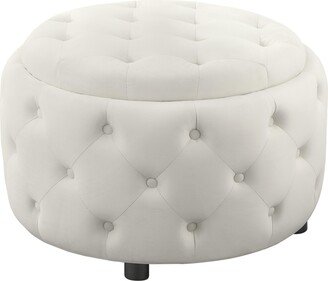 Angelina 18 Foam Tufted Storage Round Ottoman