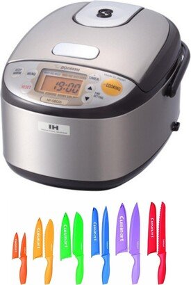 Induction Heating, Rice Cooker, And Warmer, 3-Cup With 12-Knife Set